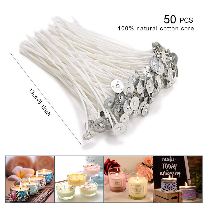 DINGPAI Candle Making Supplies, DIY Candles Craft Tools Including Candle Make Pouring Pot, Candle Wicks, Candle Wicks Sticker, 3-Hole Candle Wicks Holder, Candle Tins and Spoon - Image 3